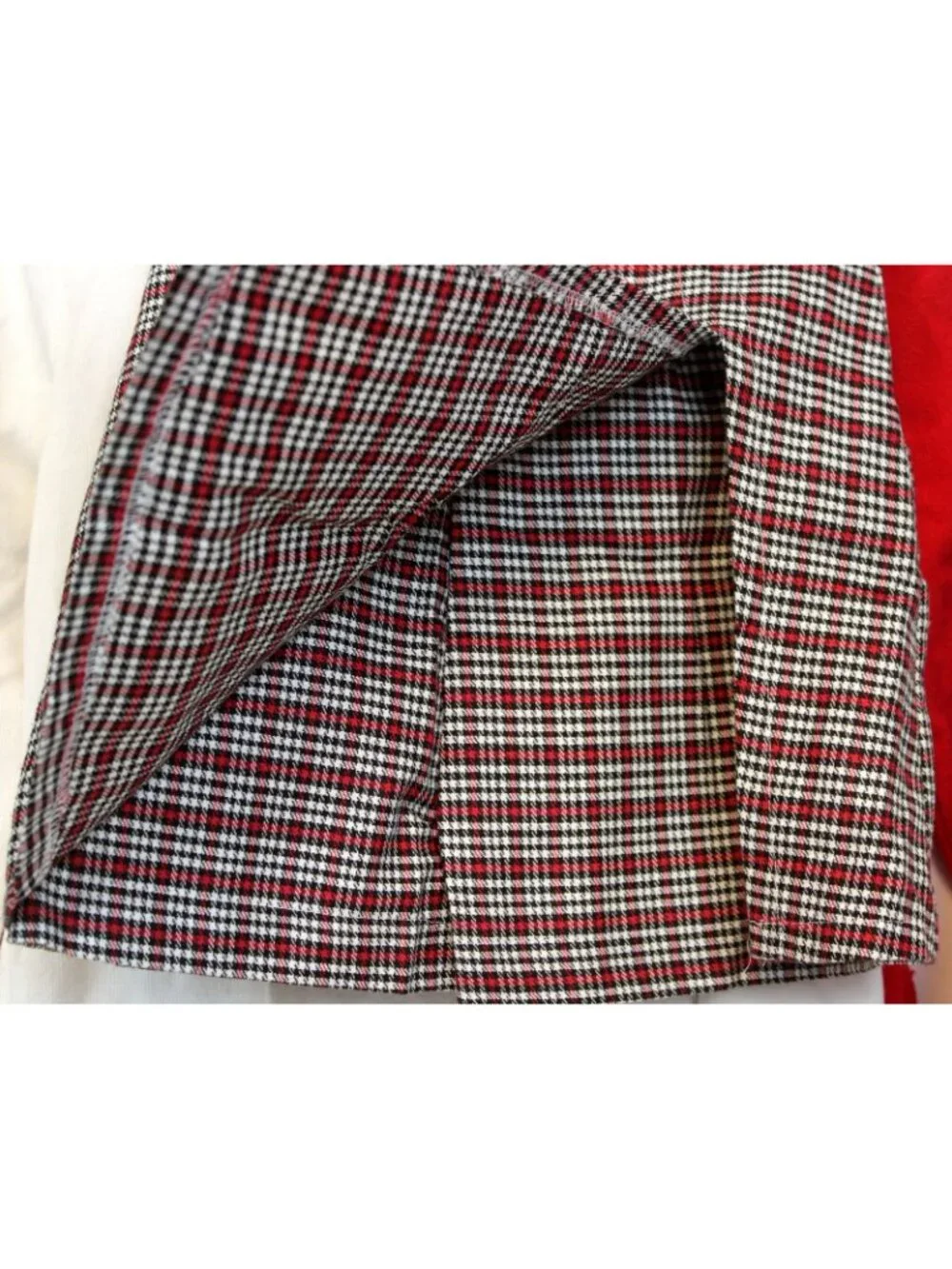 Fast Friends 3pc Outfit Girls Med Skorts Shirt Jacket Plaid Winter Red Scottie D